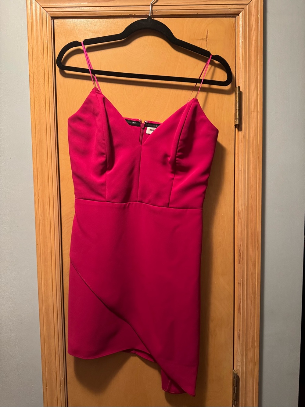 Amanda Uprichard Magenta Spaghetti Strap Mini Dress